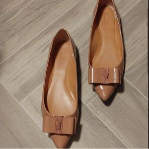 J. Crew Nude Flats with Bow
